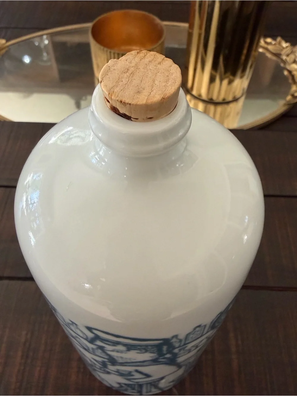 Mid-Century Modern Altenkunstadt Porcelain Decanter Bar Scene White Decanter VTG